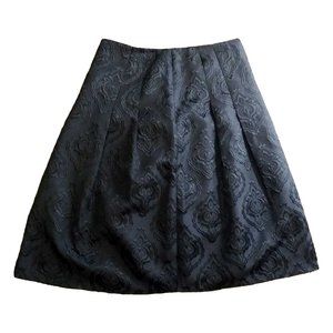 Talbots Pleated A-line Black Jacquard 8 NWT!!